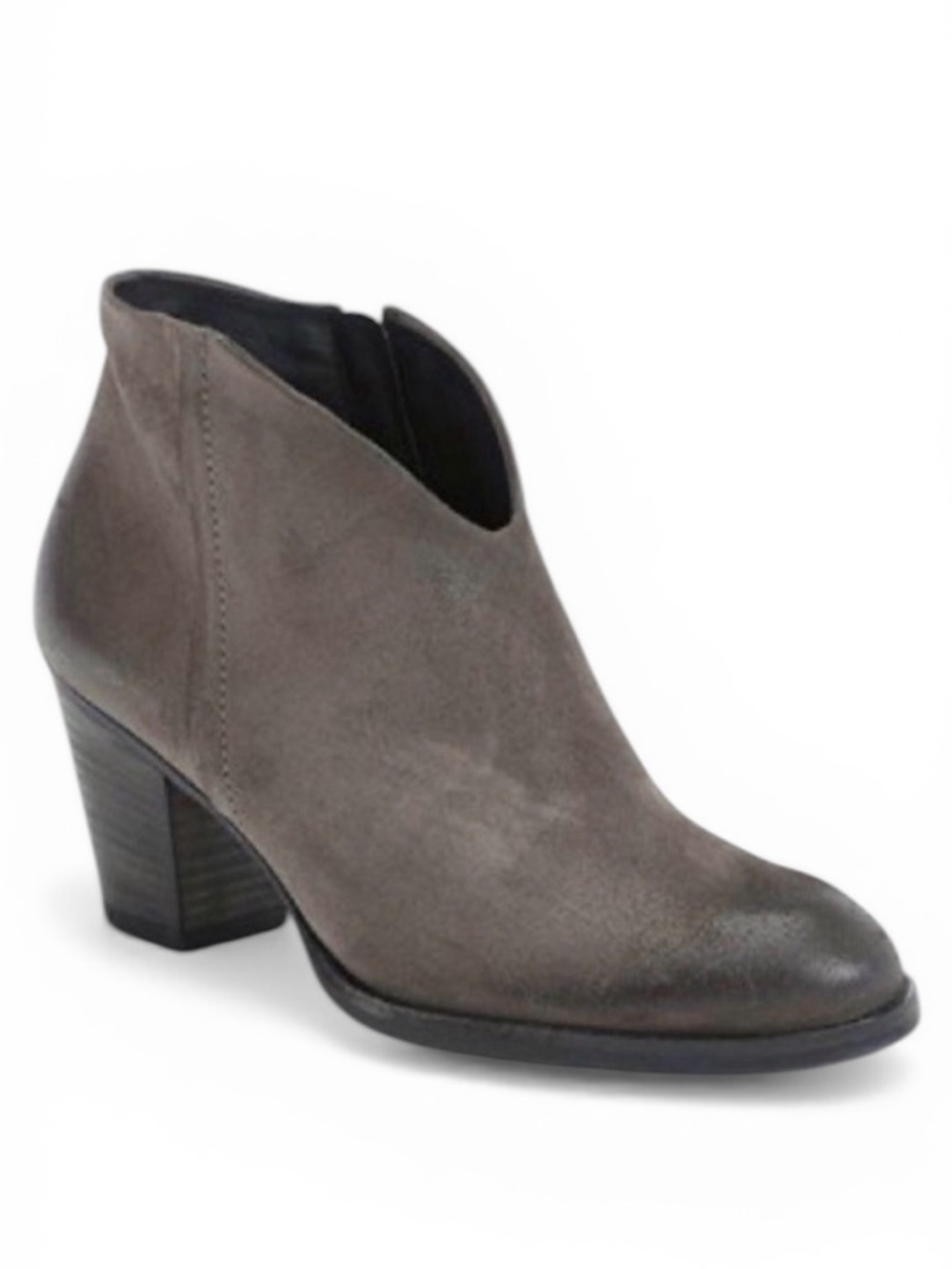 Paul Green Delgado Grey Suede Stacked Heel Ankle Boot Size 7.5